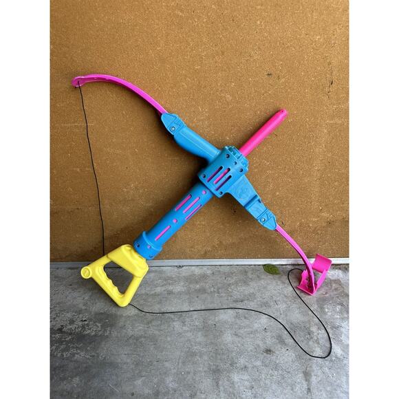 VINTAGE 1991 Nerf Kenner Bow & N Arrow Only pink and blue yellow toy READ Descr - Picture 3 of 4
